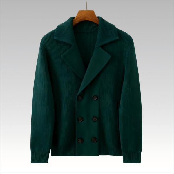 100% Cashmere Custom Sweater Cardigan - Dark Green Thick Zipper Winter All-cashmere Short Loose Casual Jacket