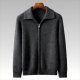 Custom 100% Cashmere Sweater Cardigan - Dark Gray Thick Zipper Winter All-cashmere Loose Casual Jacket