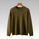 Oversized Men's Casual Knit Sweater - Army Green Crew Neck Loose Fit Soft Pullover Jumper